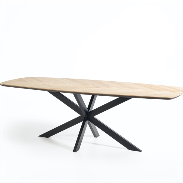 Massief visgraat tafelblad (tonmodel)