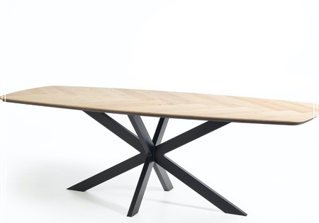 Massief visgraat tafelblad (tonmodel)